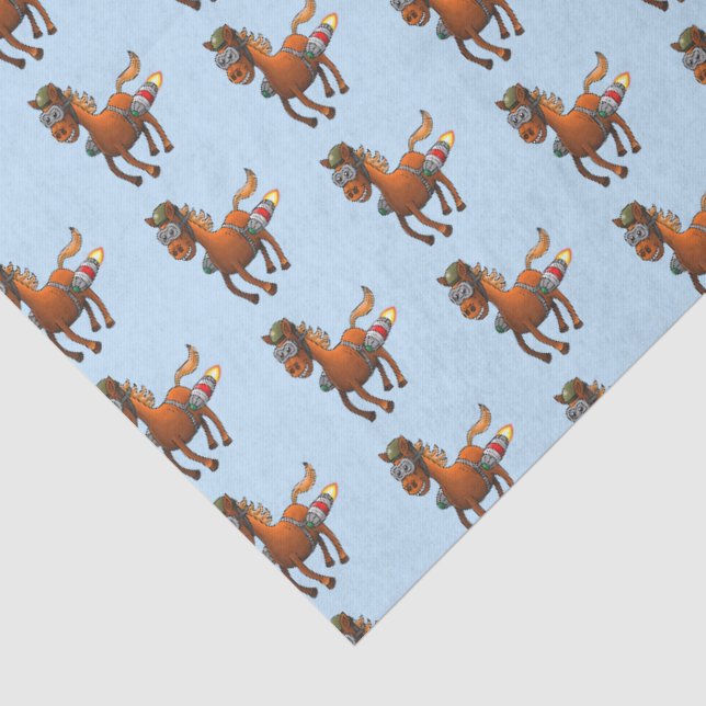 Rocket Pony's Birthday Flight Tissue Paper (Detail)