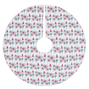 Rocket Pop Popsicle Fireworks Patriotic July 4th Brushed Polyester Tree Skirt