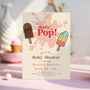 Rocket Pop Summer Watercolor Popsicle Baby Shower Invitation