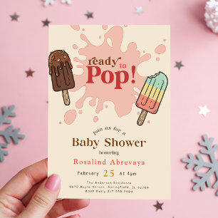 Rocket Pop Summer Watercolor Popsicle Baby Shower Invitation