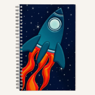 Rocket Postcard Favour Tags Notebook