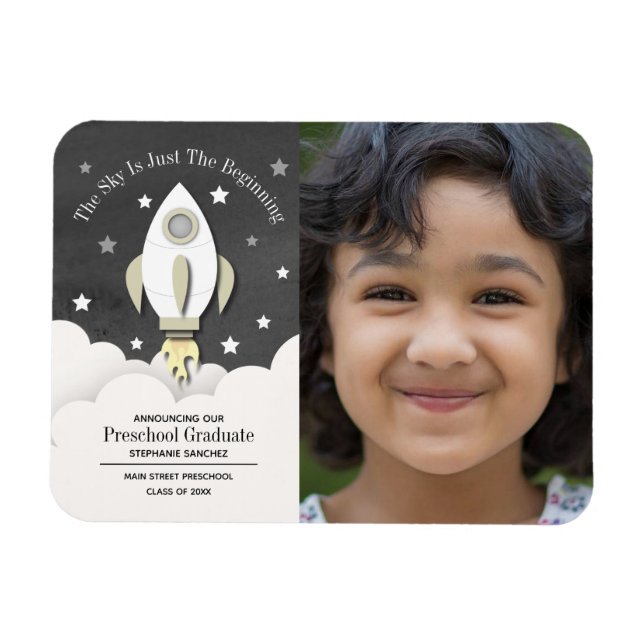 Rocket Preschool Graduation Photo  Magnet (Horizontal)