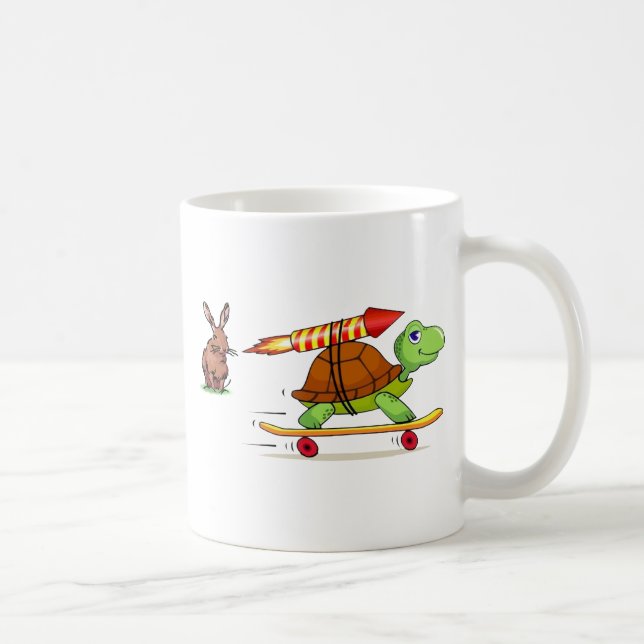 Rocket Propelled Tortoise and Hare Coffee Mug (Right)