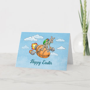Rocket Rabbit Easter Card