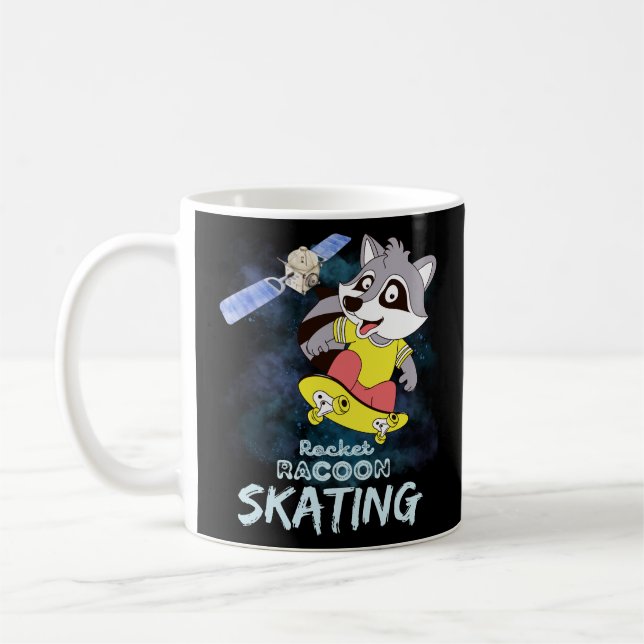 Rocket Racoon Skating Coffee Mug (Left)
