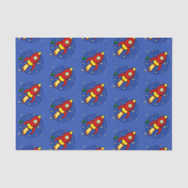 Rocket red pattern Tissue Paper (Front)