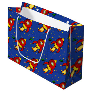 Rocket red yellow Large Glossy Gift Bag