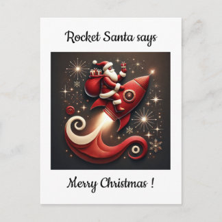 Rocket Santa Christmas card