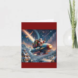 Rocket Santa Holiday Card