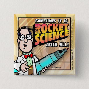 Rocket Science 15 Cm Square Badge
