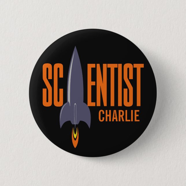 Rocket Scientist custom monogram buttons (Front)
