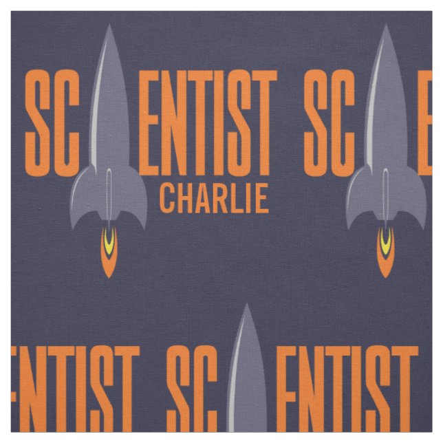 Rocket Scientist custom name & colour fabric (Swatch)