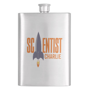 Rocket Scientist custom name flask