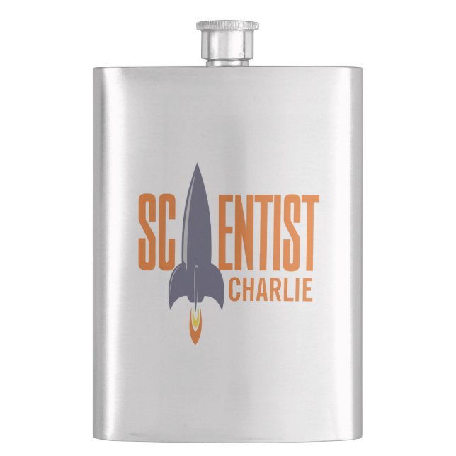 Rocket Scientist custom name flask (Front)