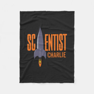 Rocket Scientist custom name fleece blanket