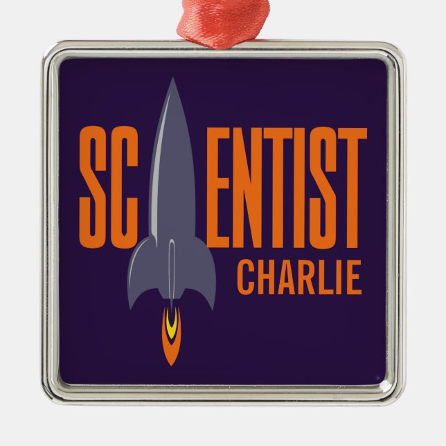 Rocket Scientist custom name ornament (Front)