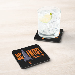Rocket Scientist custom name plastic coasters