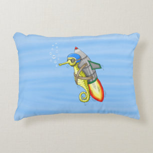 Rocket Seahorse Decorative Cushion