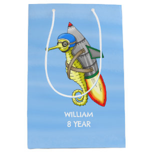 Rocket Seahorse Medium Gift Bag