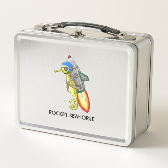 Rocket Seahorse Metal Lunch Box (Front)