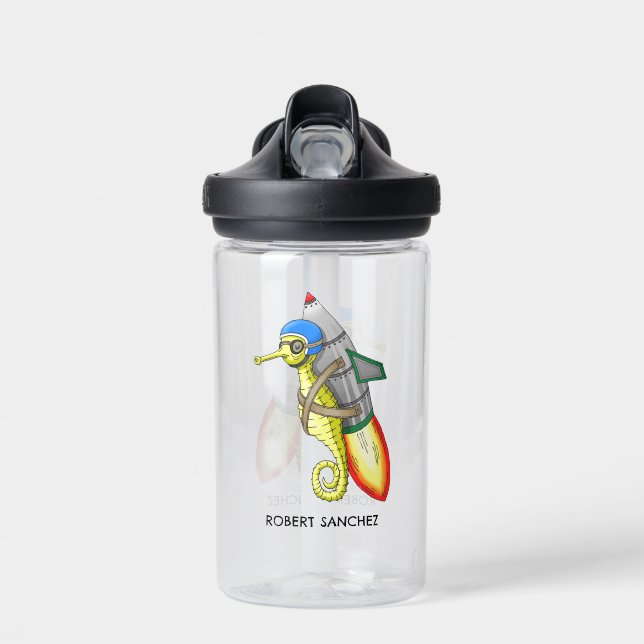 Rocket Seahorse Water Bottle (Front)