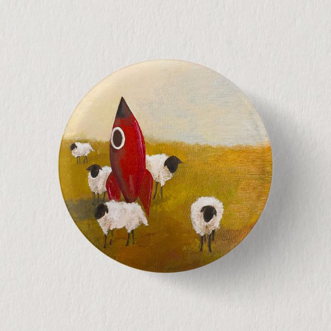 Rocket Sheep 3 Cm Round Badge (Front)