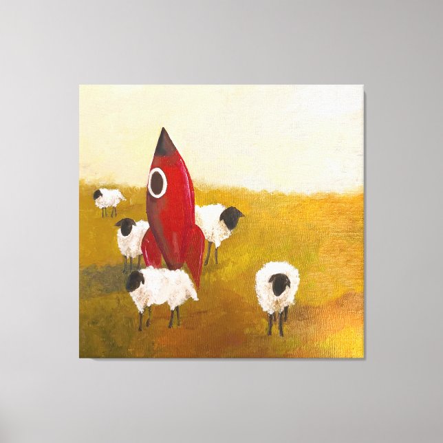 Rocket Sheep Canvas Print (Front)