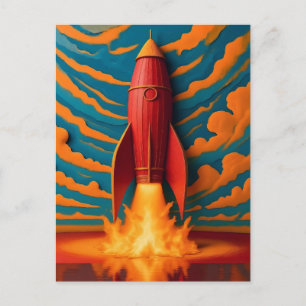 Rocket Ship: 1950s inspired  Postcard