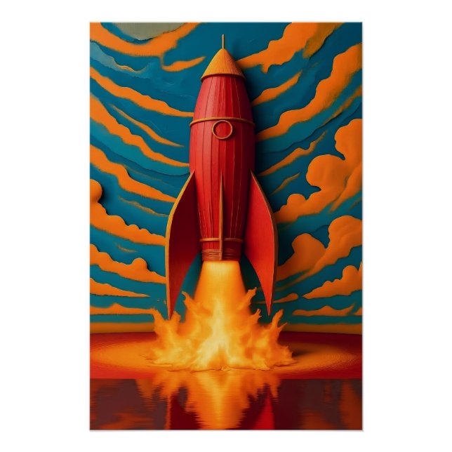 Rocket Ship: 1950s inspired  Poster (Front)
