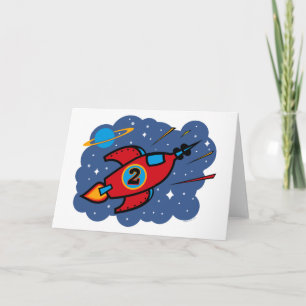 Rocket Ship 2nd Birthday Card