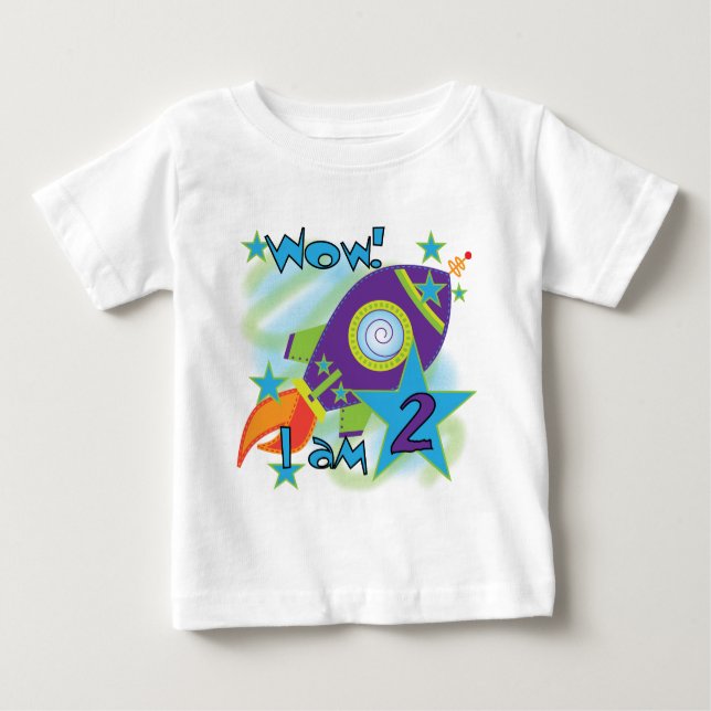 Rocket Ship 2nd Birthday T-shirts and Gifts (Front)