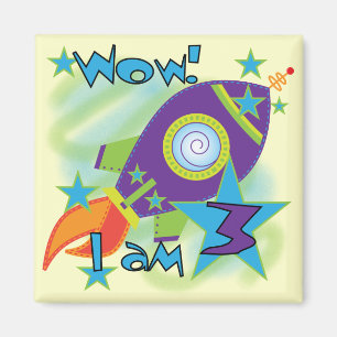 Rocket Ship 3rd Birthday T-shirts and Gifts Magnet