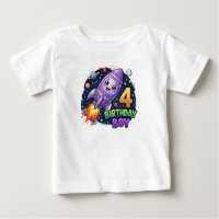 Rocket Ship 4th Birthday Boy Shirt,