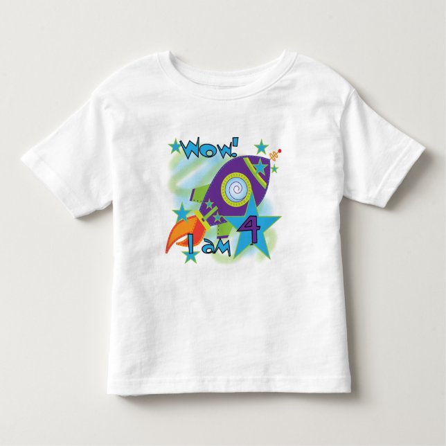 Rocket Ship 4th Birthday T-shirts and Gifts (Front)