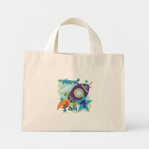 Rocket Ship 4th Birthday T-shirts and Gifts Mini Tote Bag