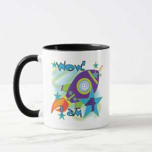Rocket Ship 4th Birthday T-shirts and Gifts Mug