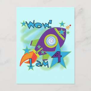 Rocket Ship 4th Birthday T-shirts and Gifts Postcard