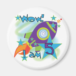 Rocket Ship 5th Birthday T-shirts and Gifts Magnet