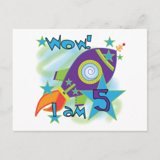 Rocket Ship 5th Birthday T-shirts and Gifts Postcard