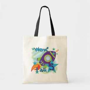 Rocket Ship 5th Birthday T-shirts and Gifts Tote Bag