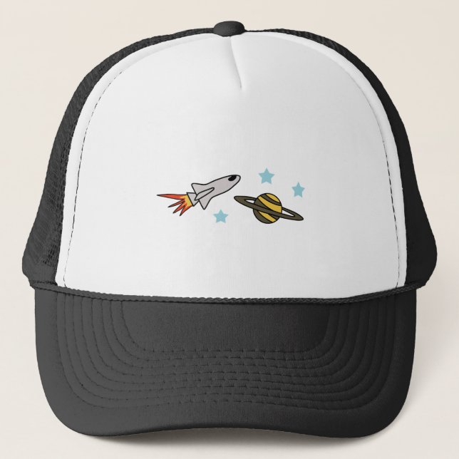 ROCKET SHIP AND SATURN TRUCKER HAT (Front)
