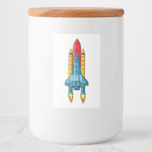 Rocket ship cartoon illustration  food label