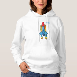 Rocket ship cartoon illustration hoodie