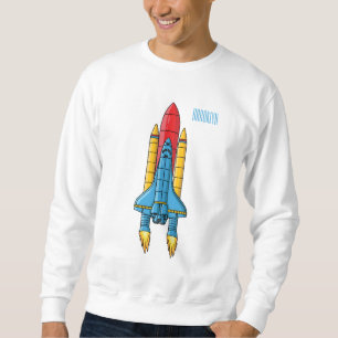 Rocket ship cartoon illustration sweatshirt
