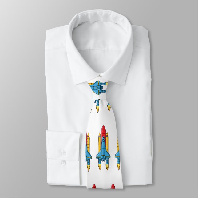 Rocket ship cartoon illustration  tie (Tied)