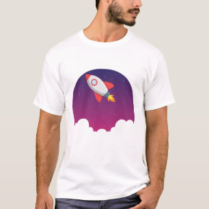 Rocket ship flying to the stars Mens T-Shirt