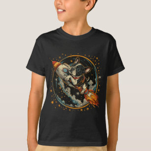 Rocket Ship French Bulldog Astronaut T-Shirt