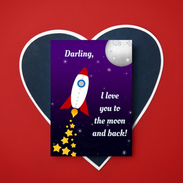 Rocket Ship Love You to the Moon Card (Creator Uploaded)