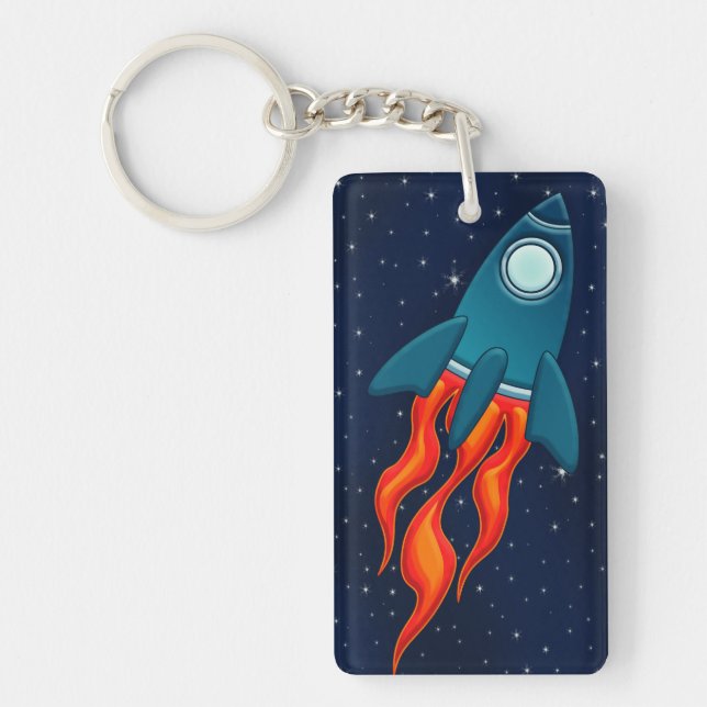 Rocket ship on space key ring (Front)