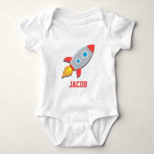 Rocket Ship, Outer Space, For Baby Boys Baby Bodysuit